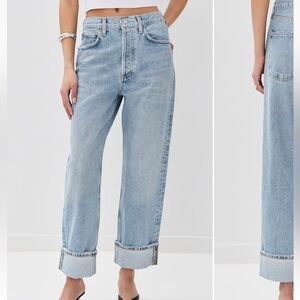 AGOLDE
Blue Fran Low Slung Straight Jeans